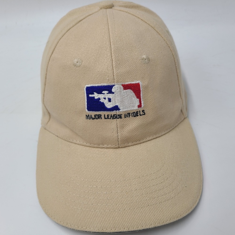 Major League Infidels Hat Adjustable (Fits‎ Small) Beige Tactical Funny Parody